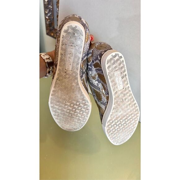 Linea Paolo Felicia III Snake Wedge Sneaker Multi Leather Zip Women's 9M - Picture 9 of 11